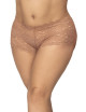 Shorty grande taille en dentelle couleur taupe Mapalé 