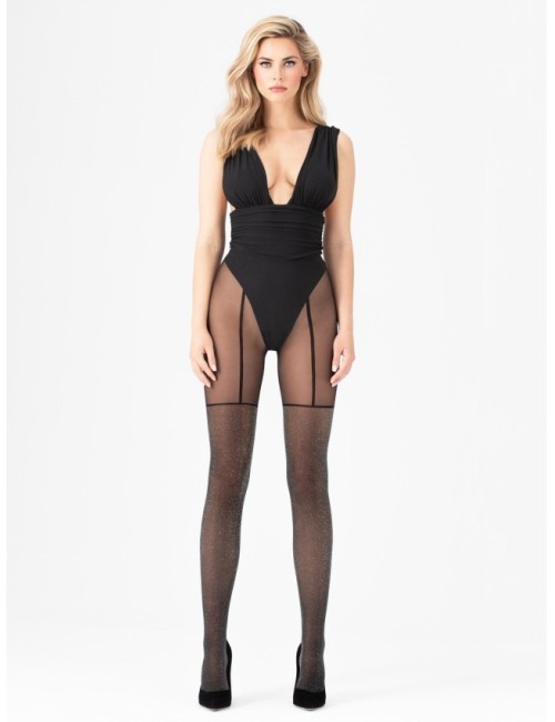 STARDUST 40 den - noir paiellettes Fiore 