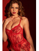 Body en maille brodée rouge - MAL8897RD Mapalé 