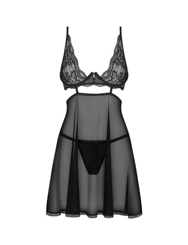 Noémie babydoll et String - Noire Obsessive 