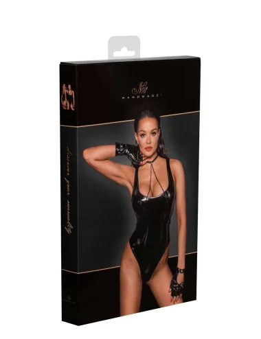 F245 PVC body avec ourlet inférieur échancré Noir Handmade 