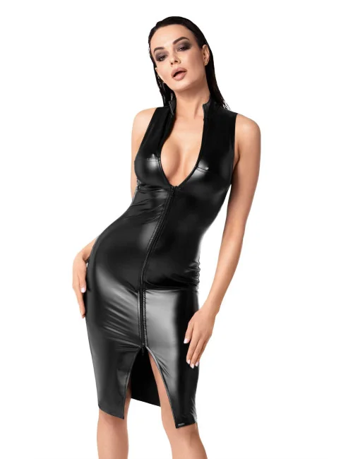 F337 Commandant midi robe Noir Handmade