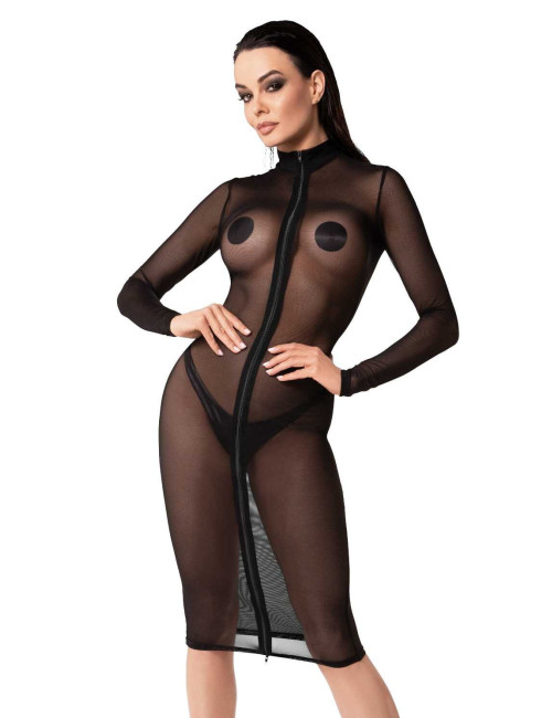 F347 Midi Robe Ecstasy Noir Handmade 