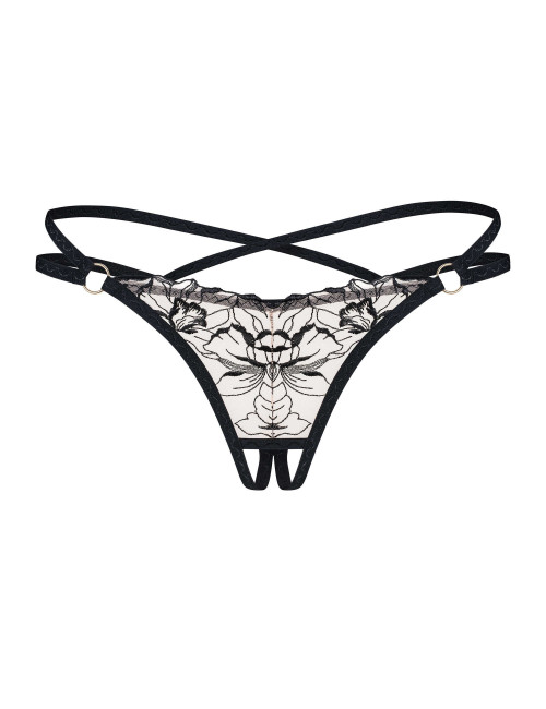 Vila blanes string ouvert - Noir Obsessive Exquisite 
