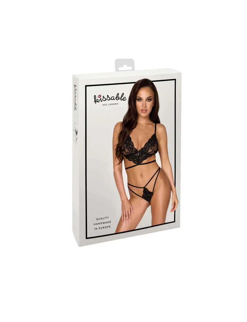French Kiss 240 ensemble lingerie - noir Kissable par Noir Handmade 