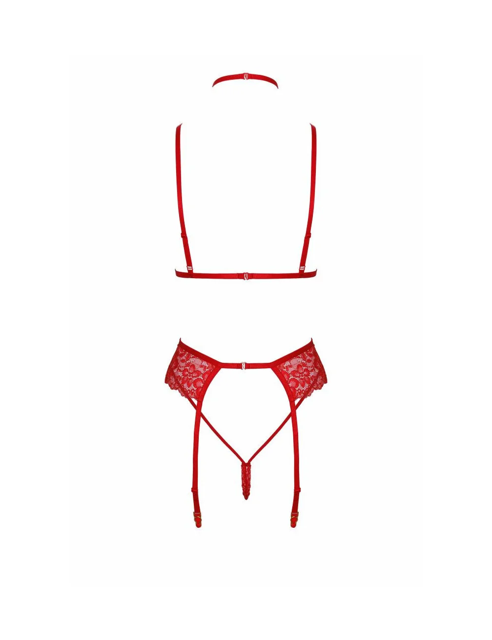 Bondage 243 ensemble lingerie 5 pièces - rouge Kissable par Noir Handmade 