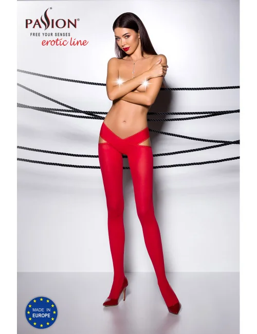 TI005R Collants 60 DEN - Rouge Passion Lingerie