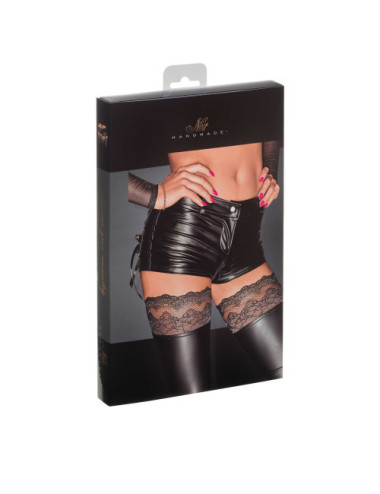 F138 Short Powerwetlook Noir Handmade 