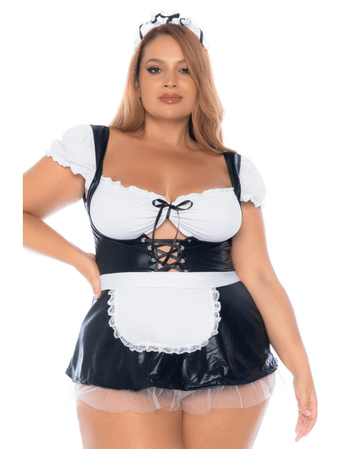 Costume sexy soubrette grande taille 3 pièces - MAL60043XASHW Mapalé 