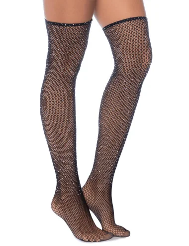 Bas résille noire avec strass - MAL1124BKRH Mapalé 