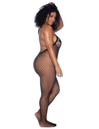 Combinaison grande taille en résille noire - MAL1116XBLK Mapalé 