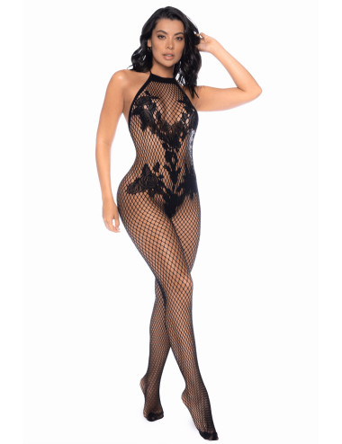 Combinaison en résille noir - MAL1116BLK Mapalé 