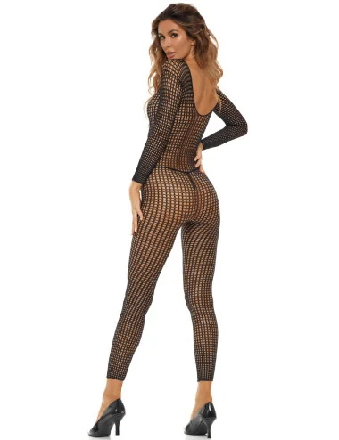 Bodystocking noir ouvert à l'entrejambe - REN7108-BLK René Rofé 