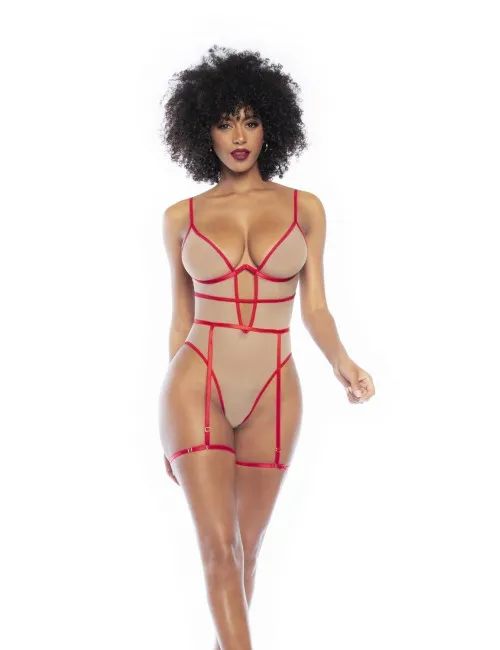 Body chair et couture rouge sexy - MAL8818RED Mapalé