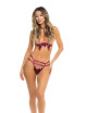 Ensemble 2 pièces rouge bordeaux comprenant top style harnais et string René Rofé 