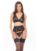 Ensemble 3 pièces noir en dentelle René Rofé 