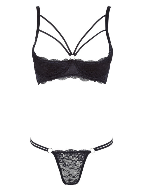 Ensemble soutien-gorge demi seins a armatures et string COTTELLI & DIVERS 