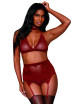 Ensemble 4 pièces soutien gorge, tour de cou, string et porte jarretelles rouge - DG11776GAR Dreamgirl 
