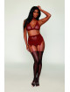 Ensemble 4 pièces soutien gorge, tour de cou, string et porte jarretelles rouge - DG11776GAR Dreamgirl 
