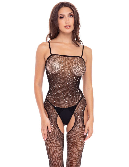 Bodystocking noir scintillante - REN7097-BLK René Rofé 
