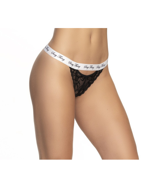 Culotte dentelle noir avec ceinture blanche imprimé - Kely Mapalé 