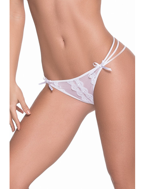 String blanc élégant triple lanières - MAL101WHT Mapalé 